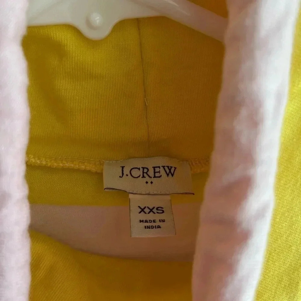 J Crew Yellow and Pink‎ Striped Cowl Neck Pull Over XXS - Picture 2 of 2